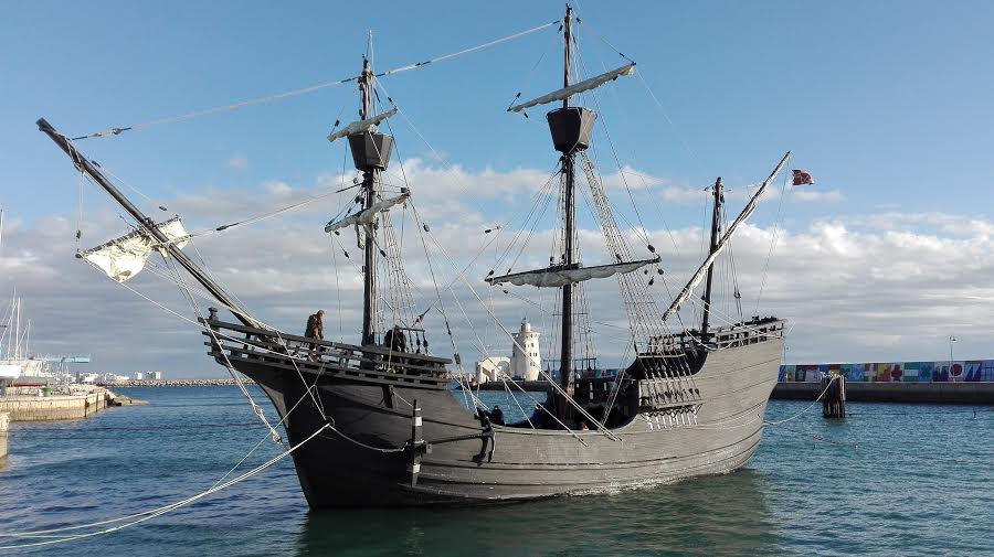 La Nao Victoria acoge en Puerto Sherry el rodaje de una serie sobre el descubrimiento