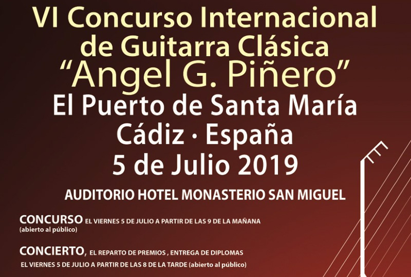 El Puerto acogerá el VI Concurso Internacional de Guitarra Clásica “Ángel G. Piñero”