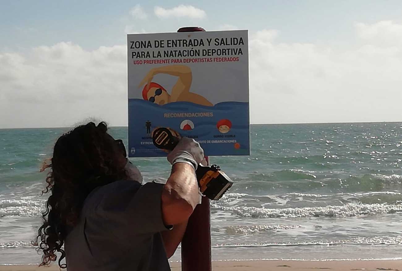 Señalizadas las calles para la práctica de la natación deportiva en cuatro playas del litoral portuense