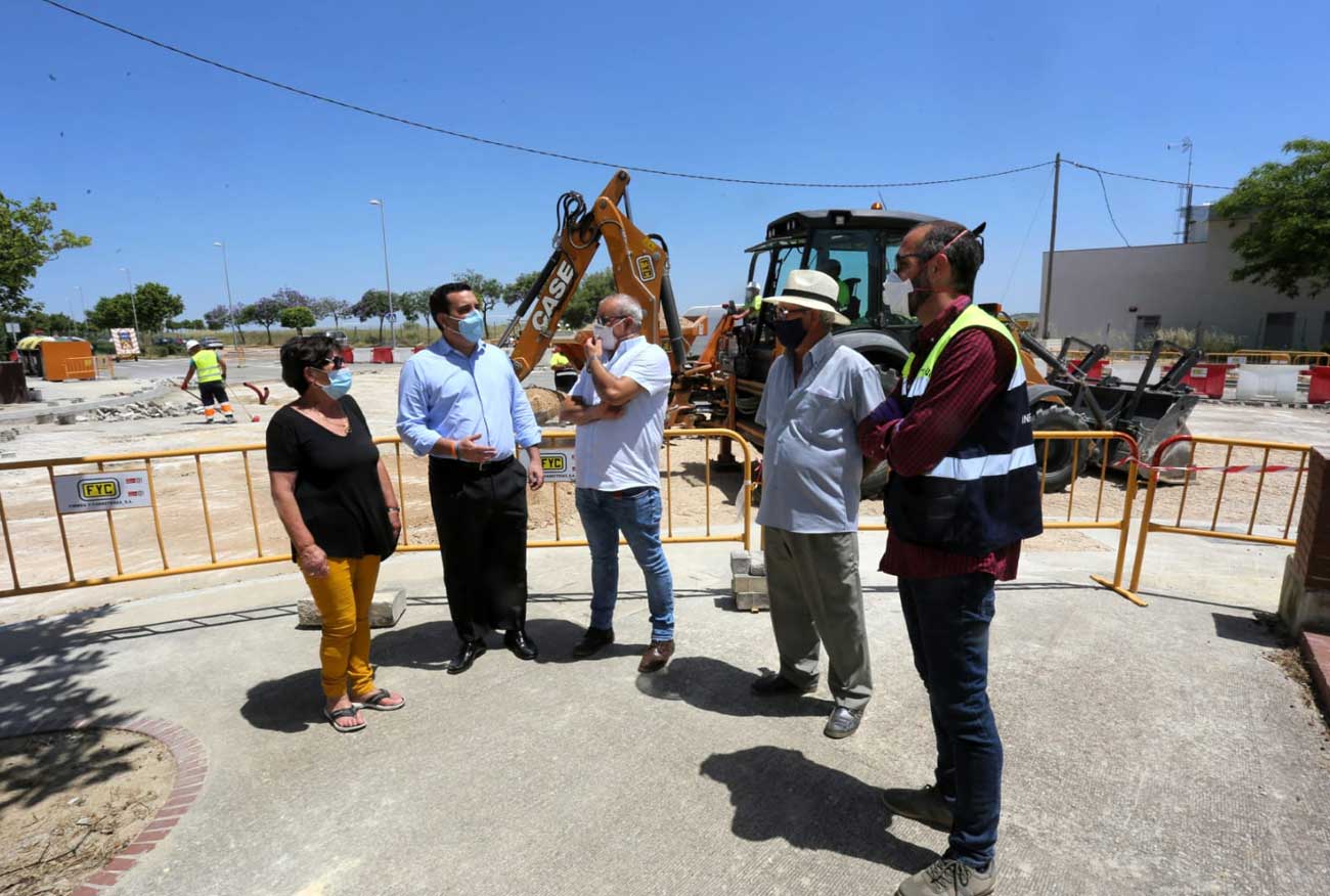 Las obras de construcción de la glorieta de Las Nieves se encuentran al 50 por ciento de ejecución