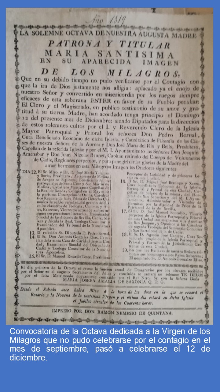 1819 y la fiebre amarilla: Suspensión de los actos de la Patrona