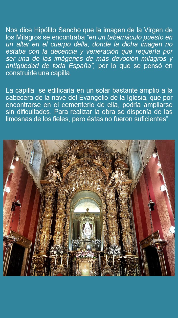 400 años de la capilla de la Virgen de los Milagros
