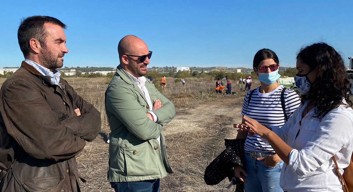 El Parque Guadalete reanuda su reforestación con los escolares