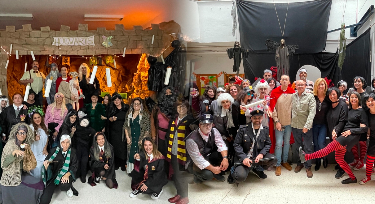 Calleja visita las actividades de Halloween de los colegios Las Dunas y Pinar Hondo