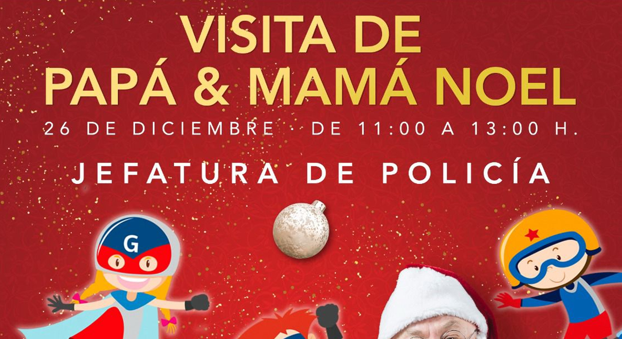 Papá y Mamá Noel y los Superhéroes visitan la Jefatura de Policía Local este jueves 26
