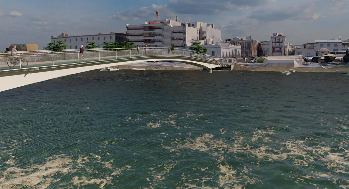 El alcalde, Germán Beardo, formaliza el contrato para la construcción de la segunda pasarela peatonal sobre el Guadalete