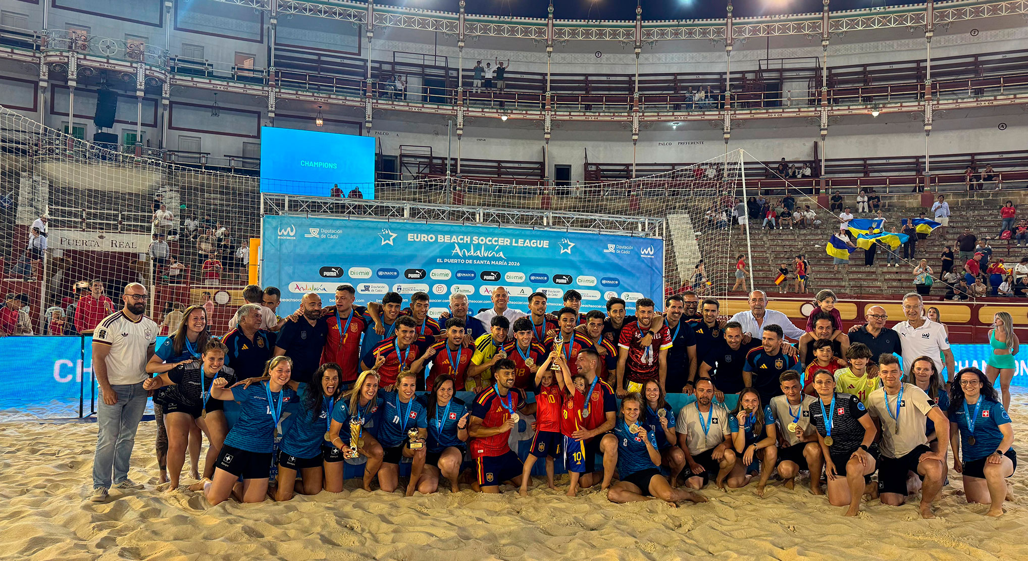 La Euro Beach Soccer League Andalucía-El Puerto de Santa María 2026 culmina con el triunfo de España en categoría masculina y femenina