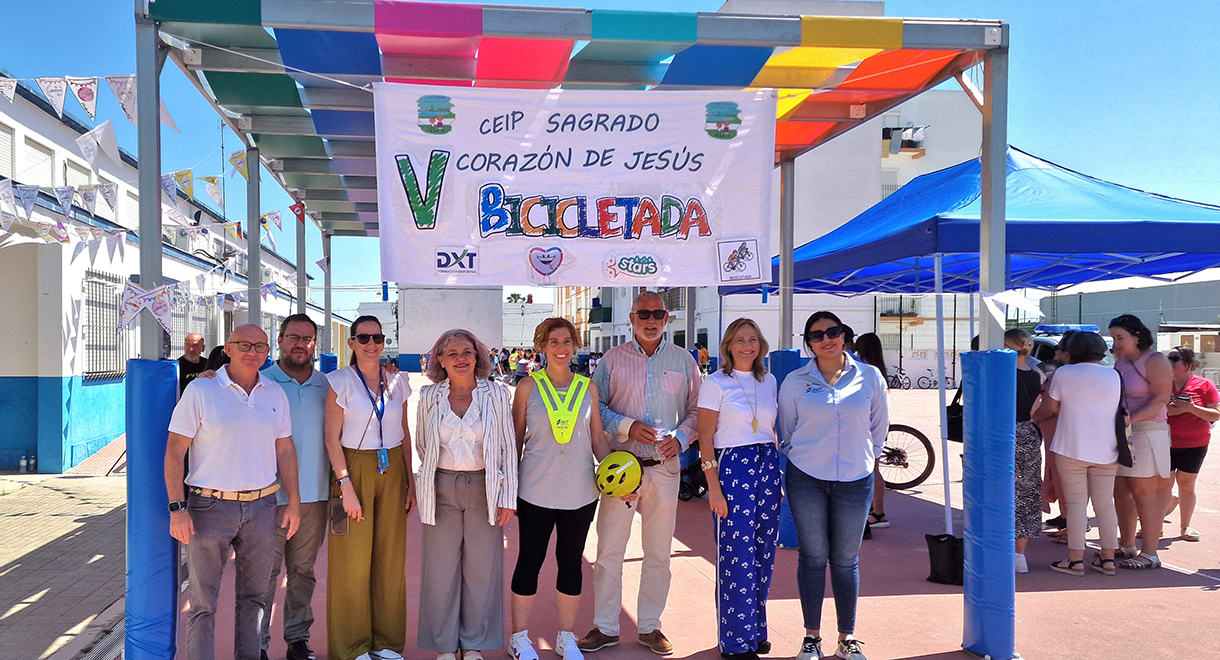 El CEIP Sagrado Corazón de Jesús de El Puerto de Santa María celebra la quinta edición de su Bicicletada con la participación de 130 escolares