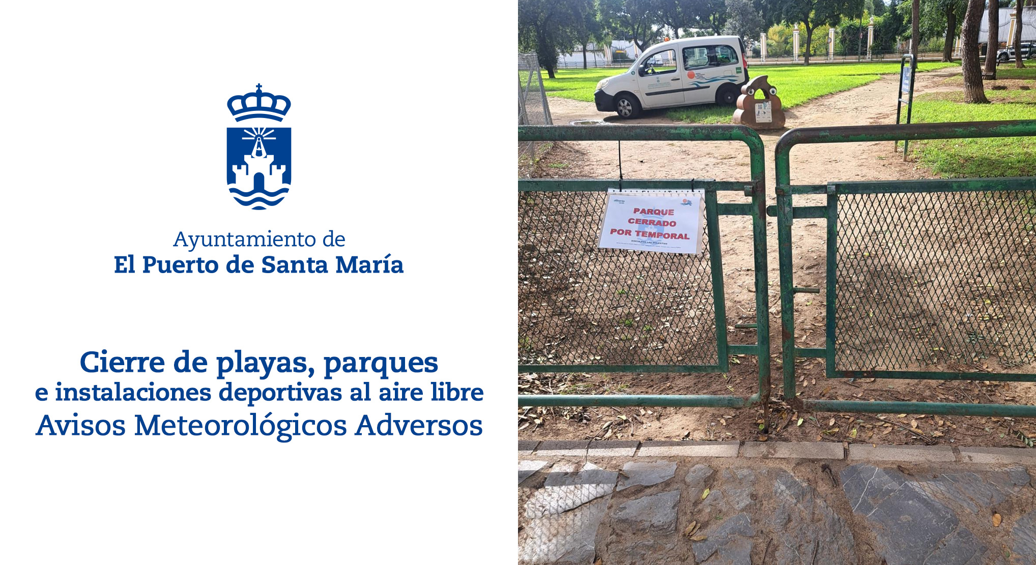 El Ayuntamiento cierra el viernes 12 de junio de forma preventiva parques, jardines e instalaciones deportivas al aire libre por alerta naranja de viento