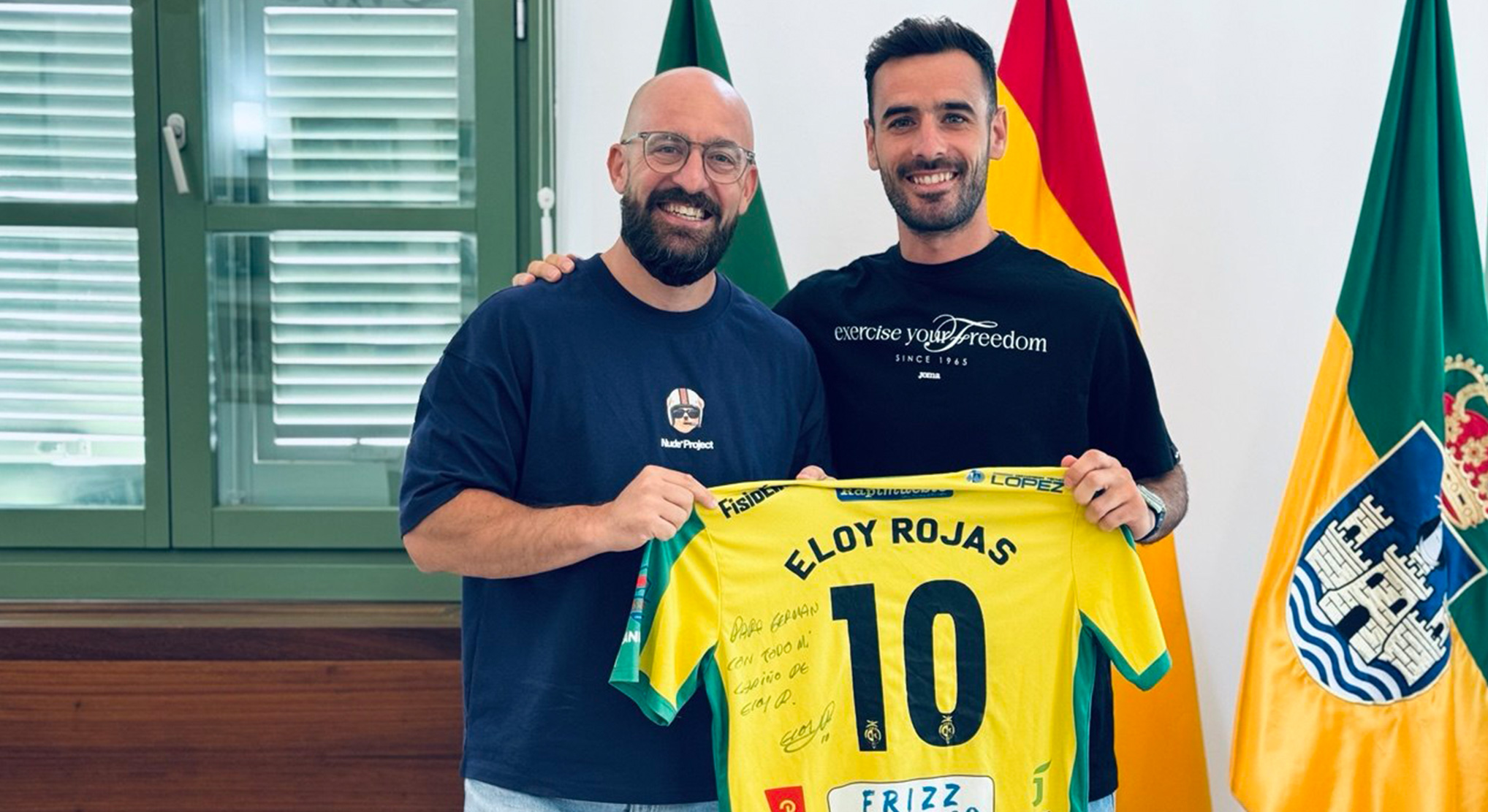 El alcalde recibe en el Ayuntamiento a Eloy Rojas, campeón de la Copa de España de fútbol sala