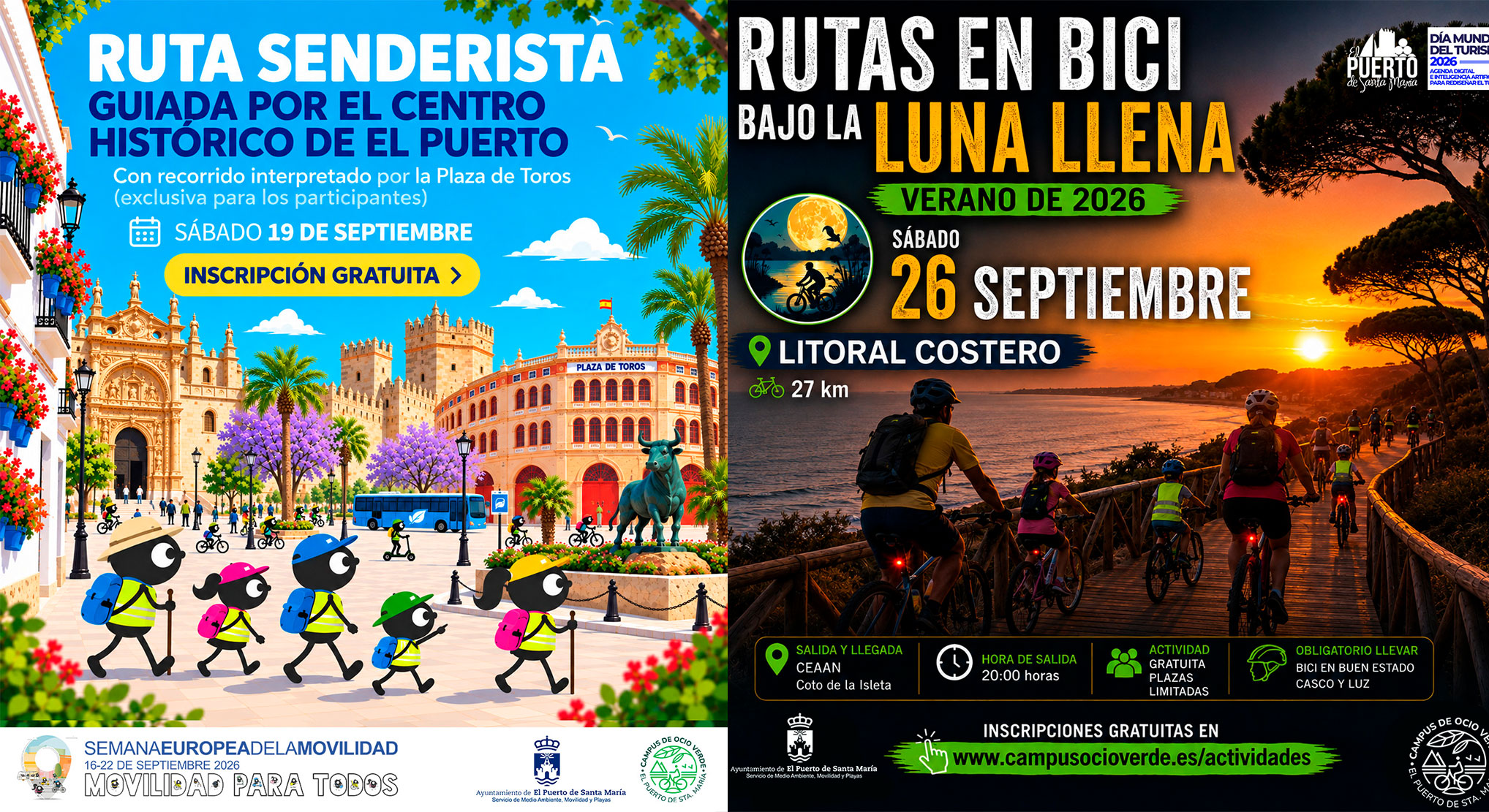 El Campus de Ocio Verde propone dos rutas para descubrir El Puerto de forma sostenible este mes de septiembre