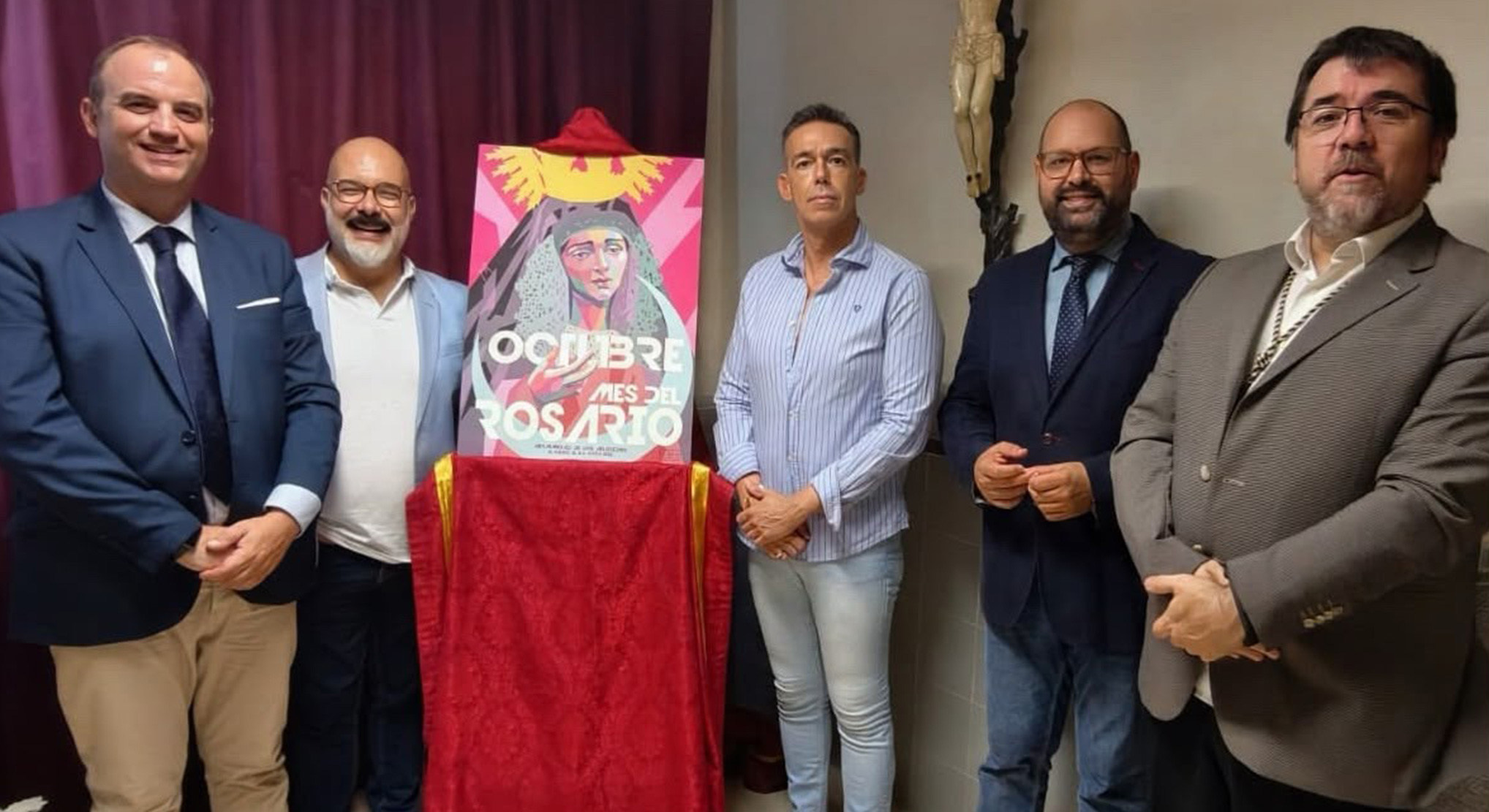 La Hermandad de los Afligidos presenta el cartel 'Octubre, mes del Rosario', en el que Iván Aragón vuelca su estilo personal