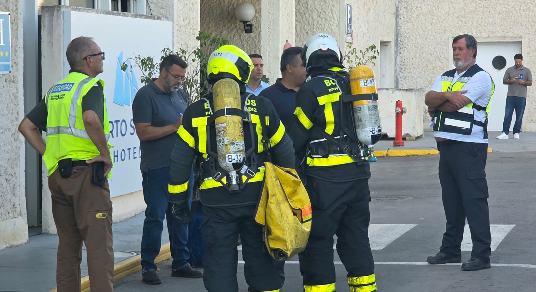 Se refuerzan la seguridad del Hotel Puerto Sherry y la Marina con dos simulacros coordinados con los servicios de emergencia