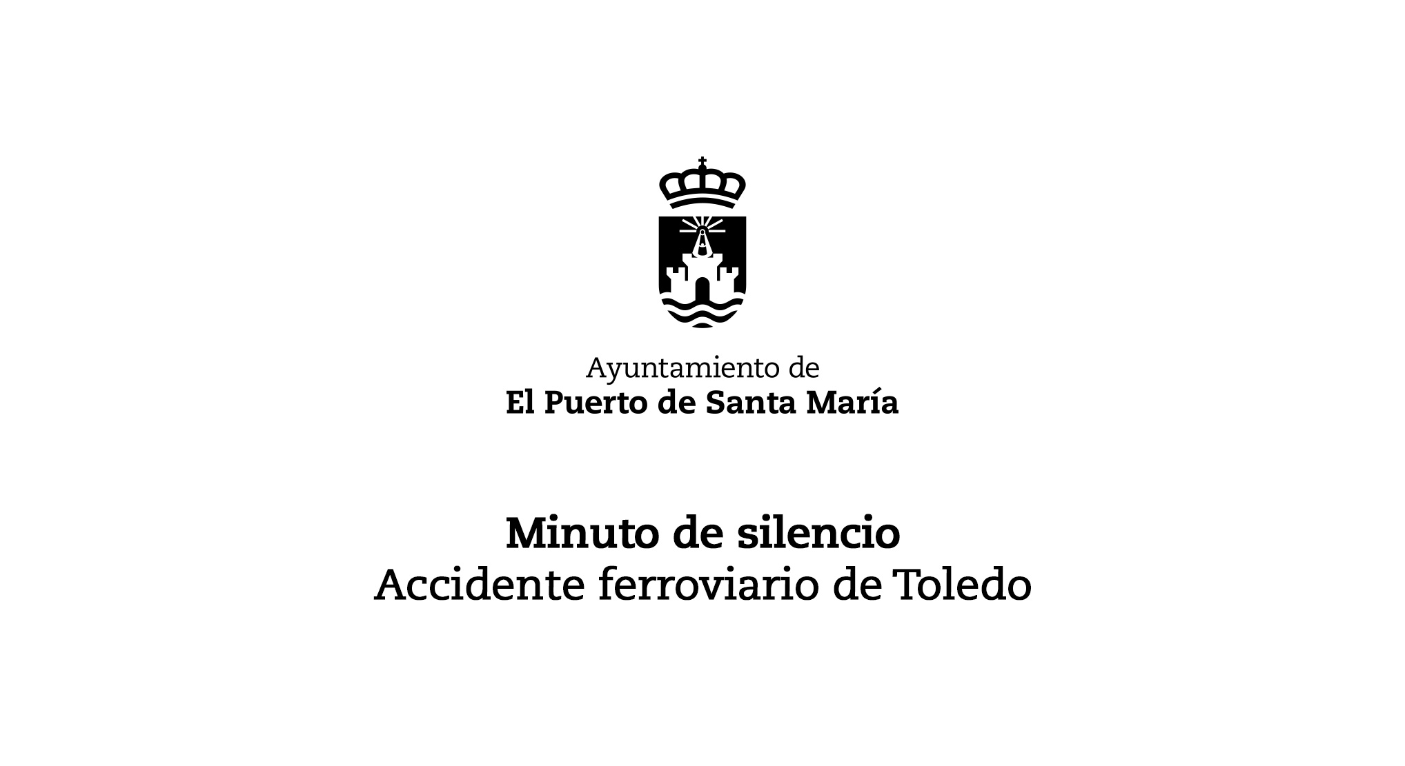 El Puerto se suma a la convocatoria de la FEMP para guardar esta tarde un minuto de silencio en recuerdo de las víctimas del accidente ferroviario de Toledo