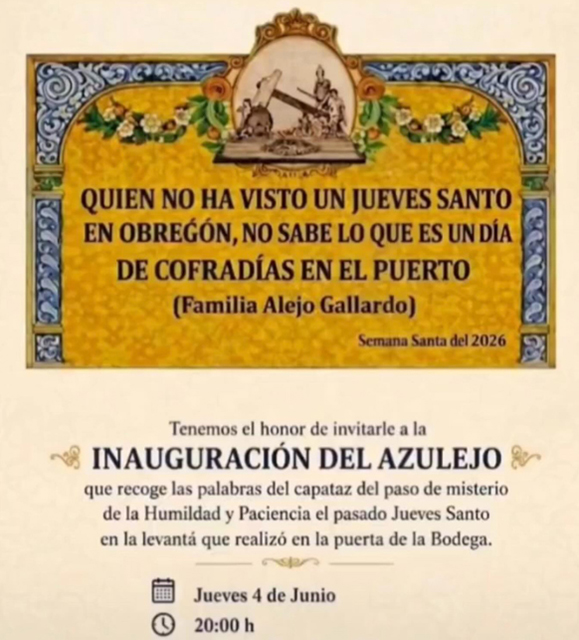 Inauguración del azulejo conmemorativo del Jueves Santo en Obregón