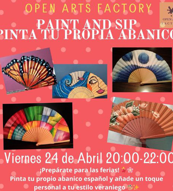 Paint & Sip. Pinta tu propio abanico en Open Arts Factory