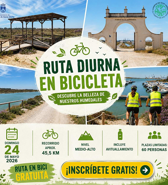 Ruta diurna en bicicleta por los humedales de la Bahía
